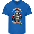 St Georges Day England Flag Knights Templar Mens V-Neck Cotton T-Shirt Royal Blue
