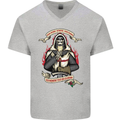 St Georges Day England Flag Knights Templar Mens V-Neck Cotton T-Shirt Sports Grey