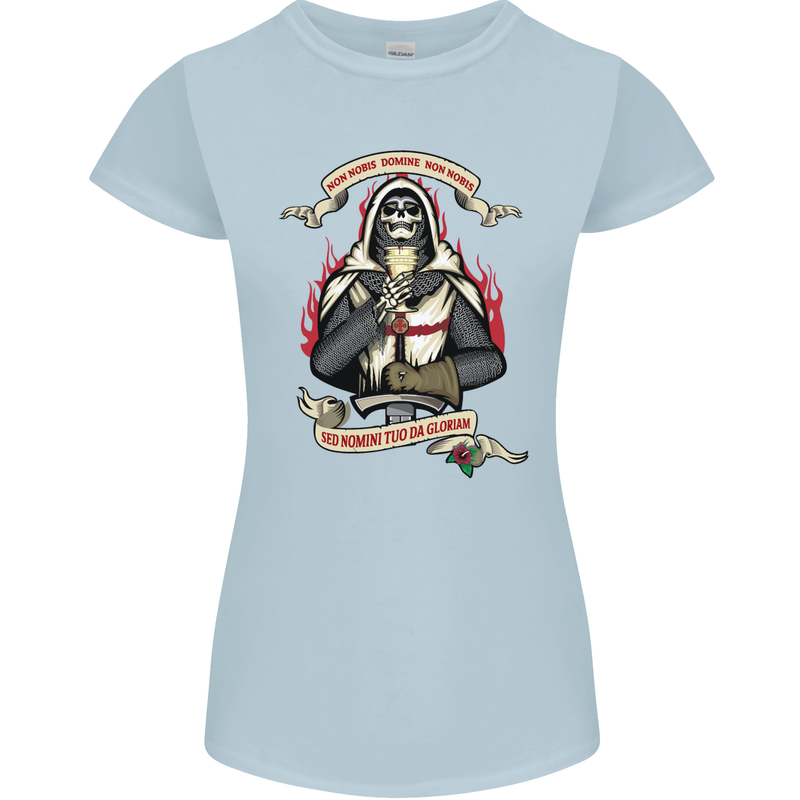 St Georges Day England Flag Knights Templar Womens Petite Cut T-Shirt Light Blue