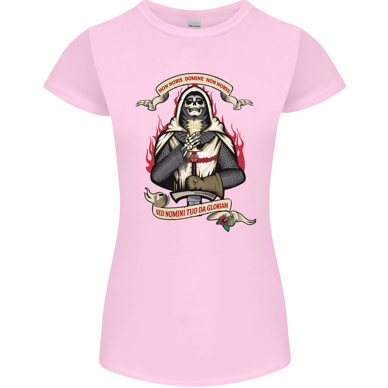St Georges Day England Flag Knights Templar Womens Petite Cut T-Shirt Light Pink