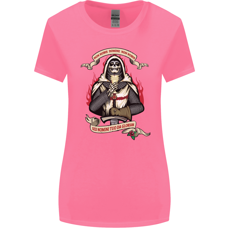 St Georges Day England Flag Knights Templar Womens Wider Cut T-Shirt Azalea
