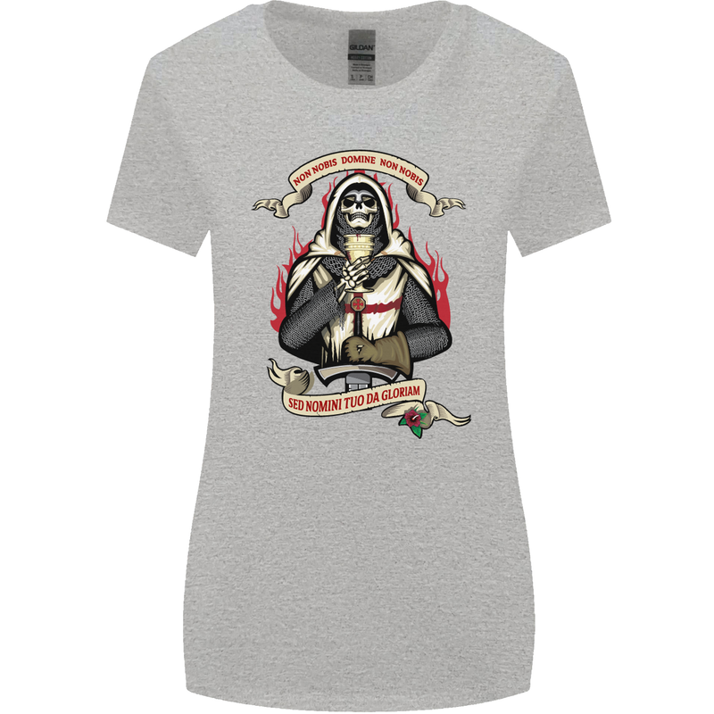 St Georges Day England Flag Knights Templar Womens Wider Cut T-Shirt Sports Grey