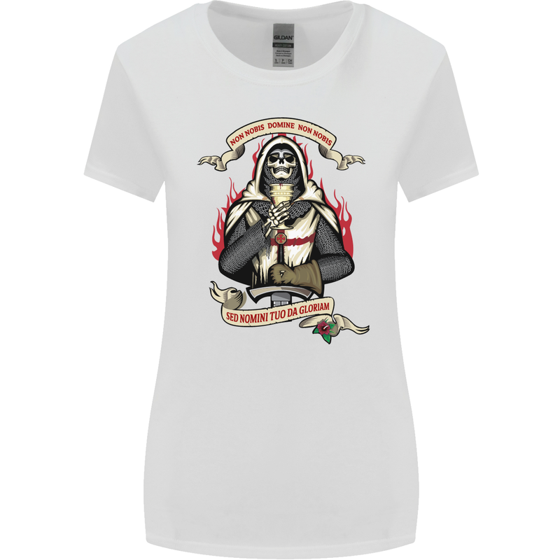 St Georges Day England Flag Knights Templar Womens Wider Cut T-Shirt White