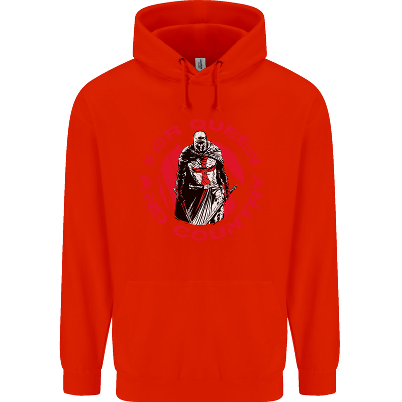 St Georges Day For Queen & Country England Childrens Kids Hoodie Bright Red