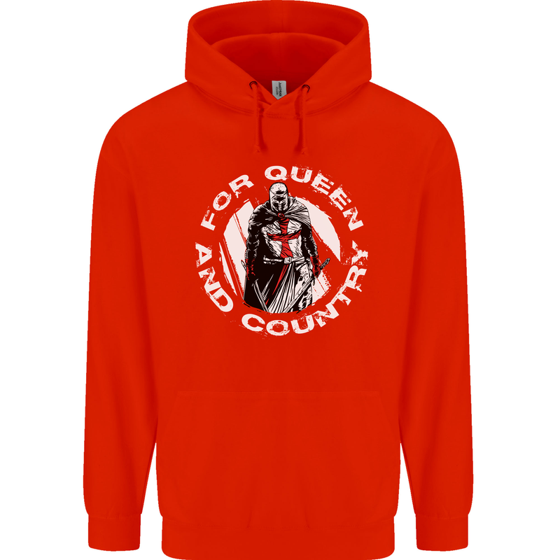 St Georges Day For Queen & Country England Childrens Kids Hoodie Bright Red