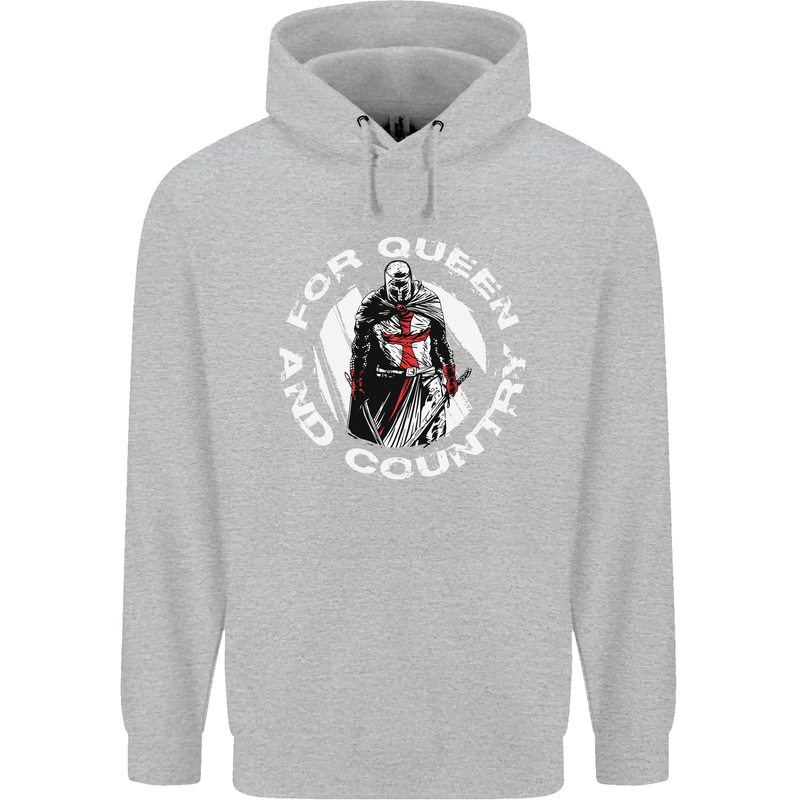 St Georges Day For Queen & Country England Childrens Kids Hoodie Sports Grey