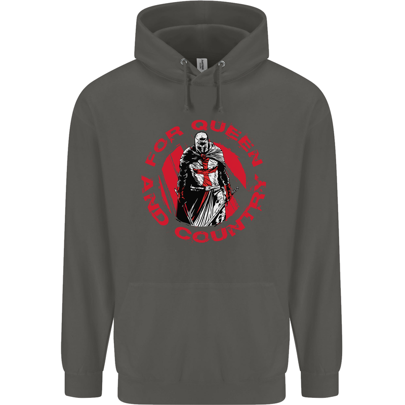 St Georges Day For Queen & Country England Childrens Kids Hoodie Storm Grey