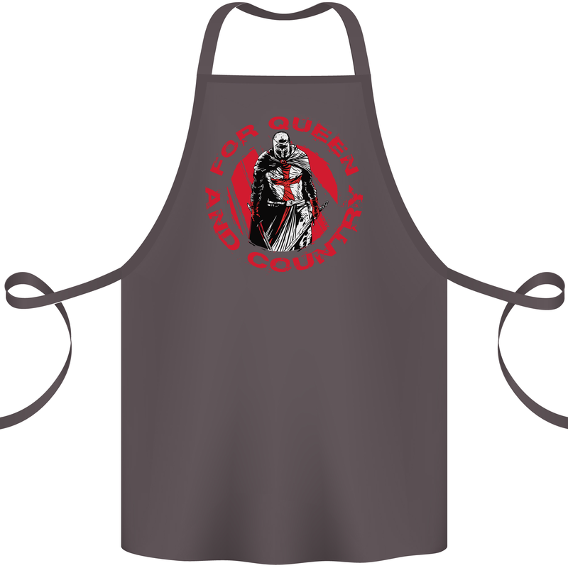 St Georges Day For Queen & Country England Cotton Apron 100% Organic Dark Grey