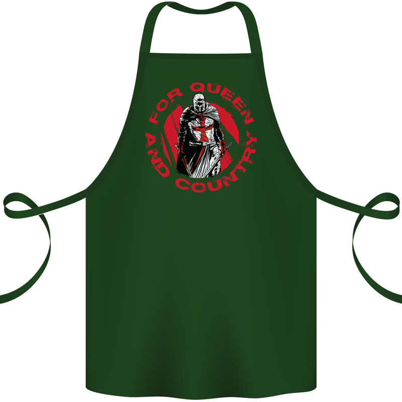 St Georges Day For Queen & Country England Cotton Apron 100% Organic Forest Green