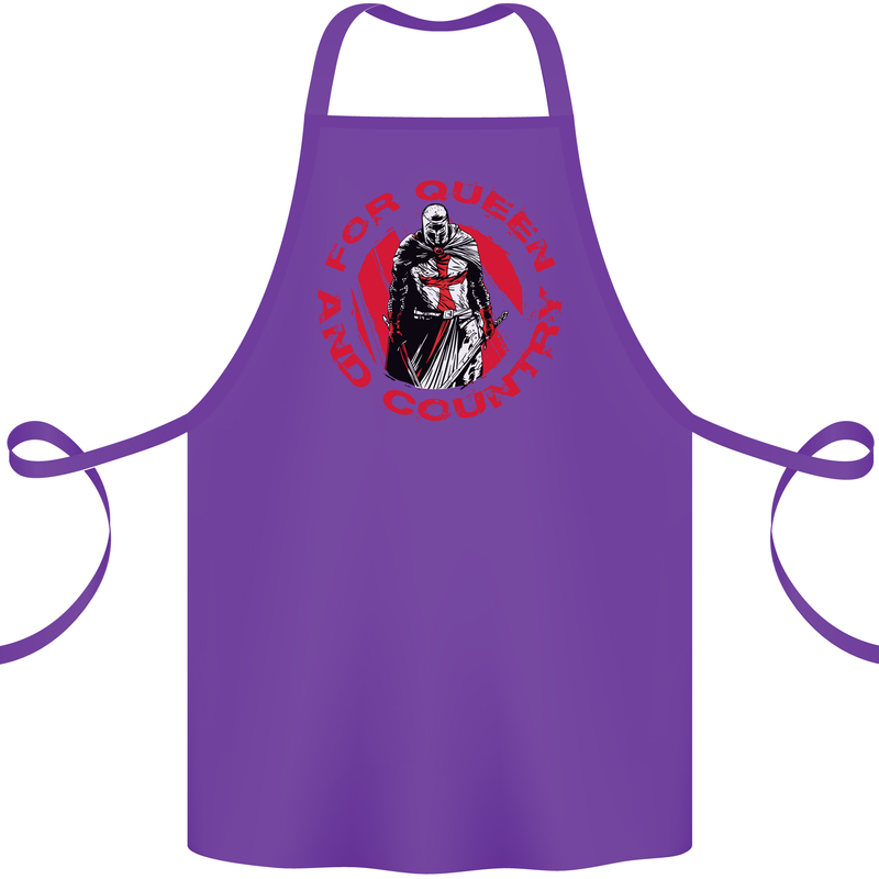 St Georges Day For Queen & Country England Cotton Apron 100% Organic Purple