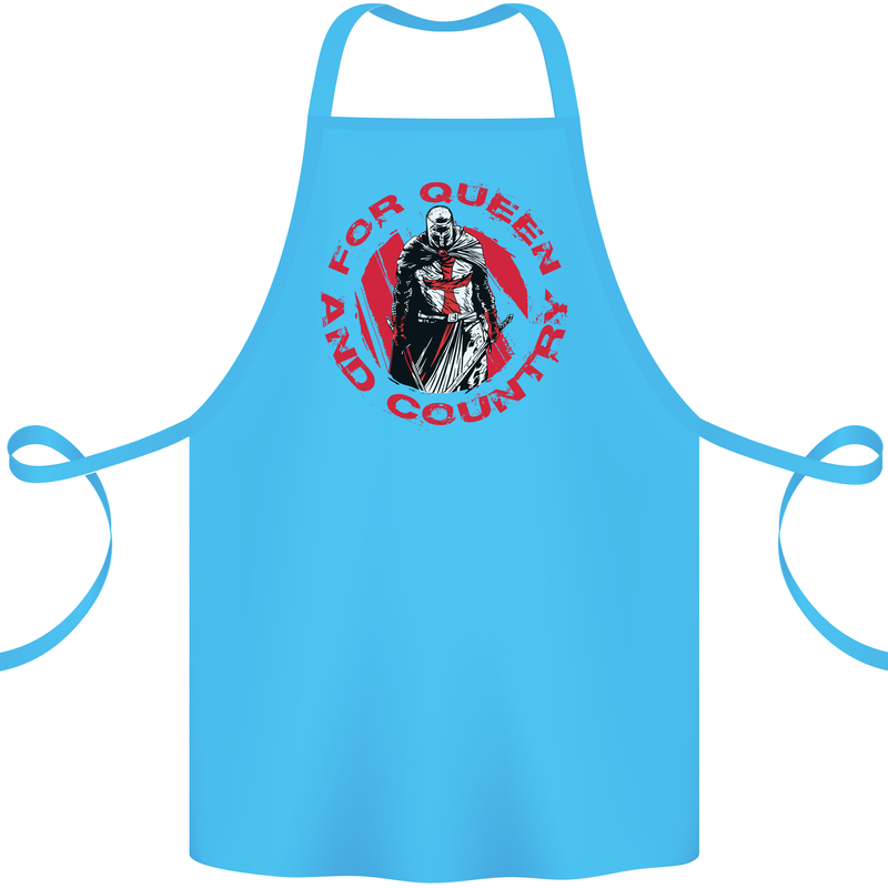 St Georges Day For Queen & Country England Cotton Apron 100% Organic Turquoise