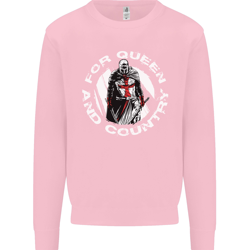 St Georges Day For Queen & Country England Kids Sweatshirt Jumper Light Pink