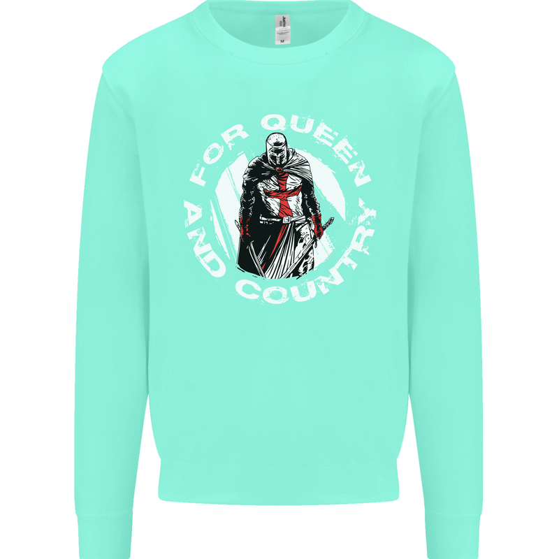 St Georges Day For Queen & Country England Kids Sweatshirt Jumper Peppermint
