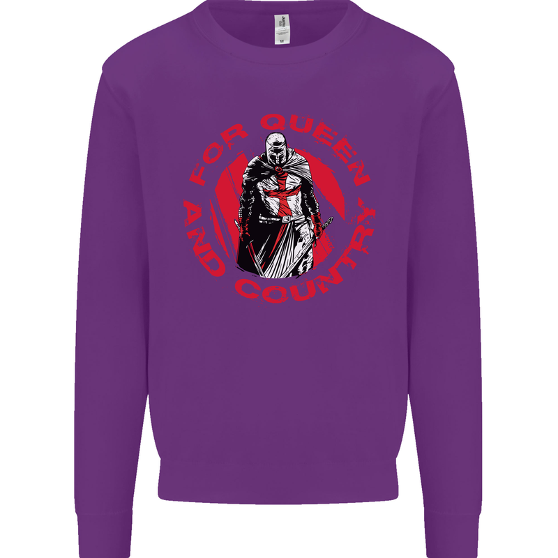 St Georges Day For Queen & Country England Kids Sweatshirt Jumper Purple