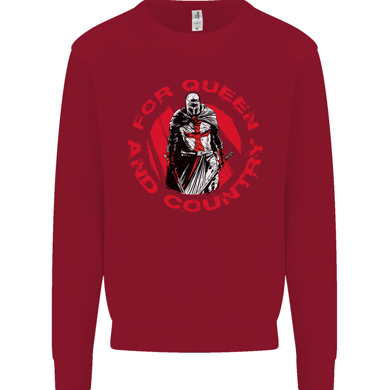 St Georges Day For Queen & Country England Kids Sweatshirt Jumper Red