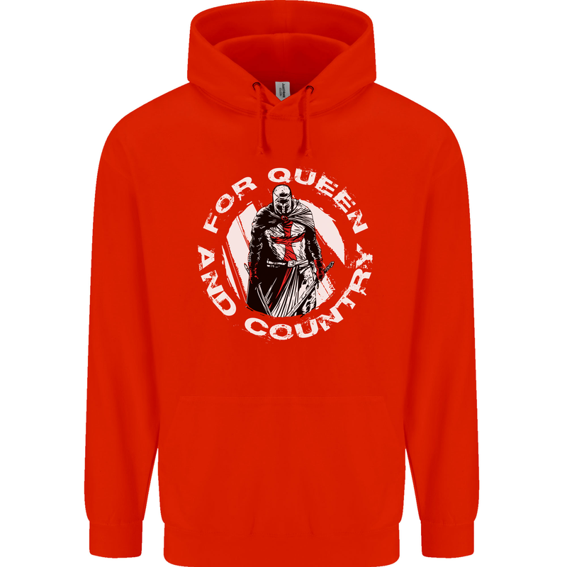 St Georges Day For Queen & Country England Mens 80% Cotton Hoodie Bright Red