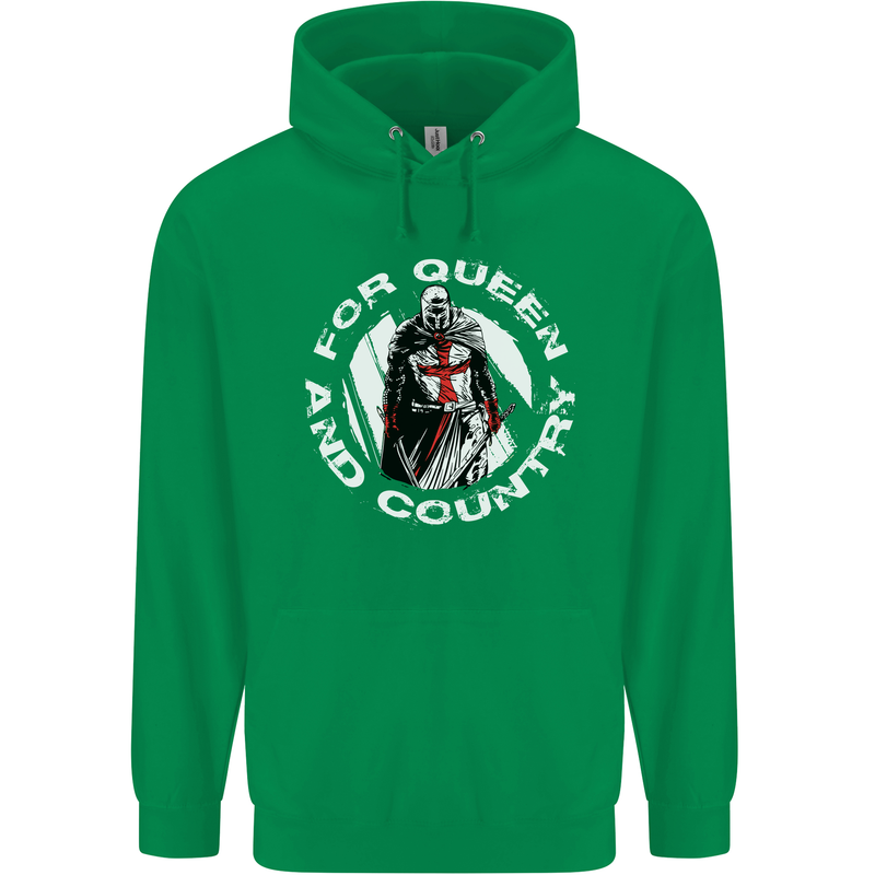 St Georges Day For Queen & Country England Mens 80% Cotton Hoodie Irish Green