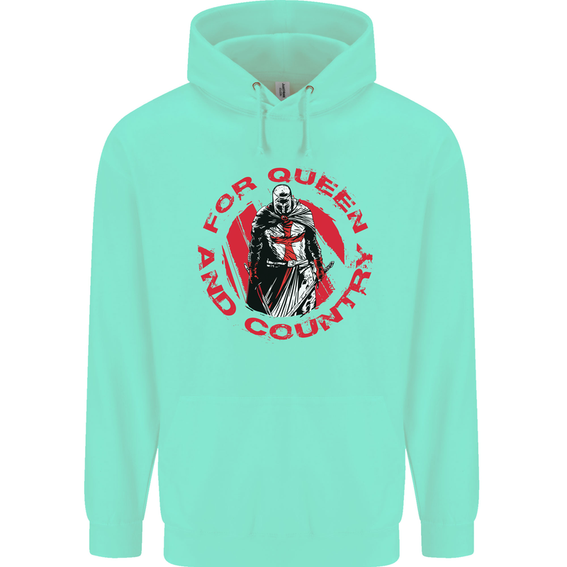 St Georges Day For Queen & Country England Mens 80% Cotton Hoodie Peppermint