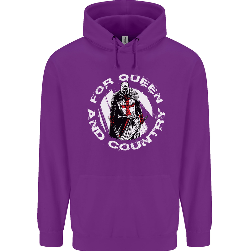 St Georges Day For Queen & Country England Mens 80% Cotton Hoodie Purple