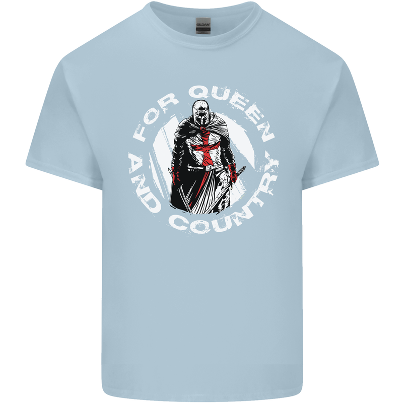 St Georges Day For Queen & Country England Mens Cotton T-Shirt Tee Top Light Blue