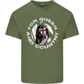 St Georges Day For Queen & Country England Mens Cotton T-Shirt Tee Top Military Green
