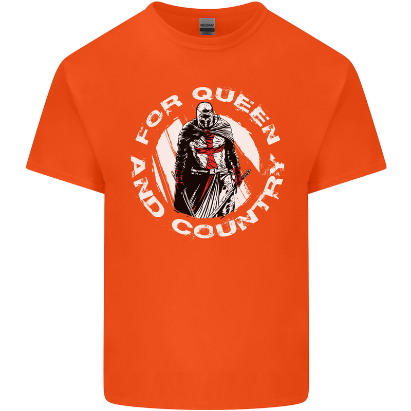 St Georges Day For Queen & Country England Mens Cotton T-Shirt Tee Top Orange