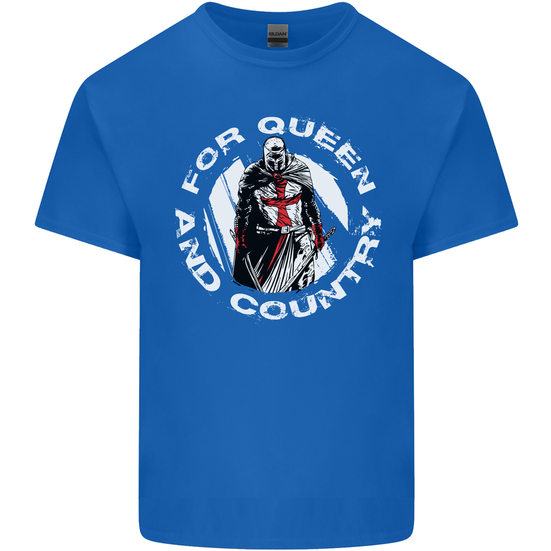 St Georges Day For Queen & Country England Mens Cotton T-Shirt Tee Top Royal Blue