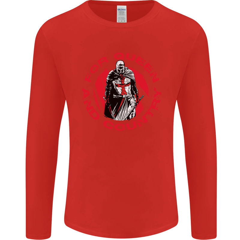 St Georges Day For Queen & Country England Mens Long Sleeve T-Shirt Red