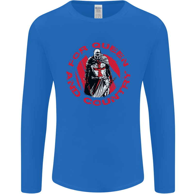 St Georges Day For Queen & Country England Mens Long Sleeve T-Shirt Royal Blue