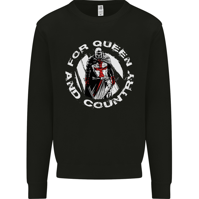 St Georges Day For Queen & Country England Mens Sweatshirt Jumper Black