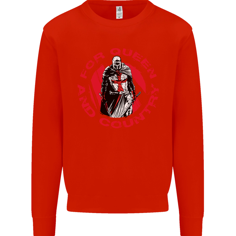 St Georges Day For Queen & Country England Mens Sweatshirt Jumper Bright Red