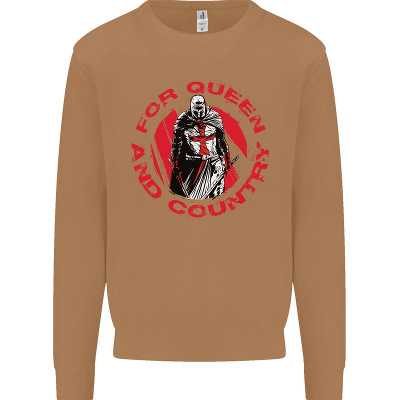 St Georges Day For Queen & Country England Mens Sweatshirt Jumper Caramel Latte