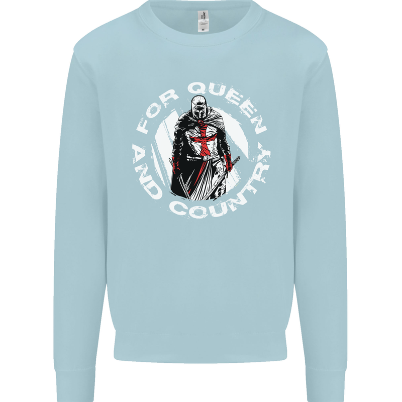 St Georges Day For Queen & Country England Mens Sweatshirt Jumper Light Blue
