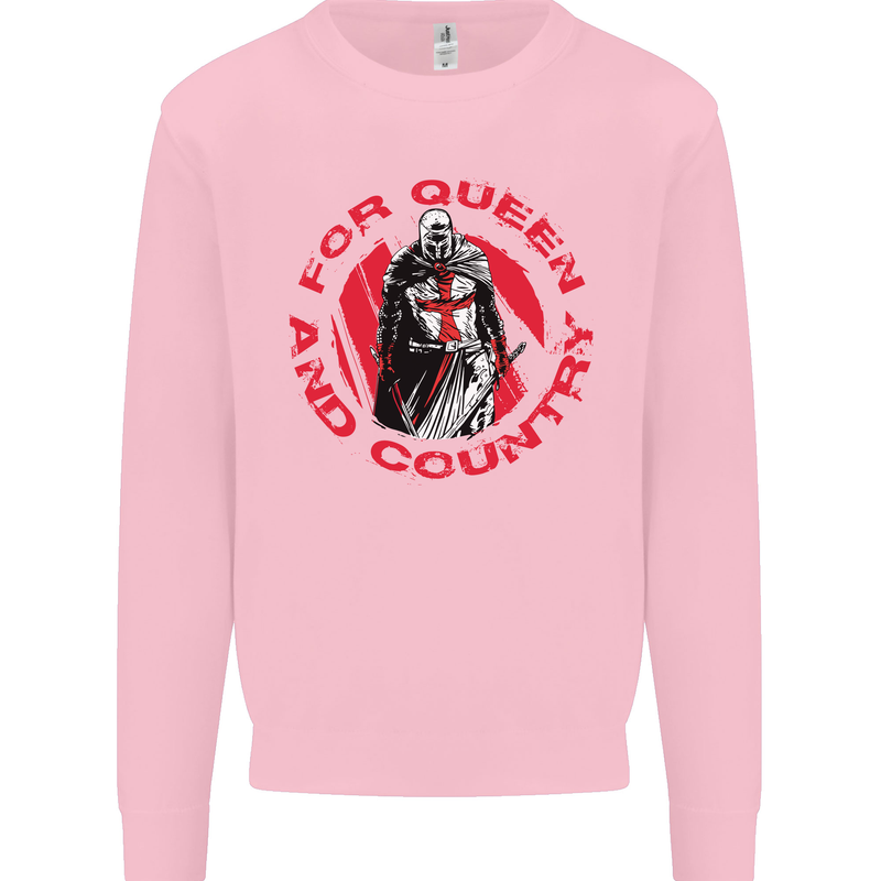 St Georges Day For Queen & Country England Mens Sweatshirt Jumper Light Pink