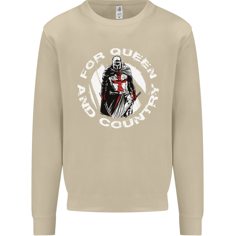 St Georges Day For Queen & Country England Mens Sweatshirt Jumper Sand