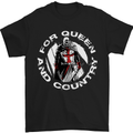 St Georges Day For Queen & Country England Mens T-Shirt Cotton Gildan Black