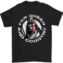 St Georges Day For Queen & Country England Mens T-Shirt Cotton Gildan Black