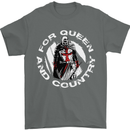St Georges Day For Queen & Country England Mens T-Shirt Cotton Gildan Charcoal