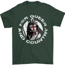 St Georges Day For Queen & Country England Mens T-Shirt Cotton Gildan Forest Green