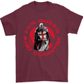 St Georges Day For Queen & Country England Mens T-Shirt Cotton Gildan Maroon