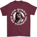St Georges Day For Queen & Country England Mens T-Shirt Cotton Gildan Maroon