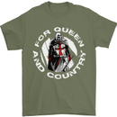 St Georges Day For Queen & Country England Mens T-Shirt Cotton Gildan Military Green