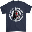 St Georges Day For Queen & Country England Mens T-Shirt Cotton Gildan Navy Blue