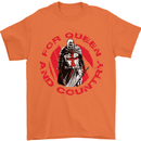 St Georges Day For Queen & Country England Mens T-Shirt Cotton Gildan Orange