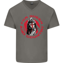 St Georges Day For Queen & Country England Mens V-Neck Cotton T-Shirt Charcoal
