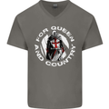 St Georges Day For Queen & Country England Mens V-Neck Cotton T-Shirt Charcoal