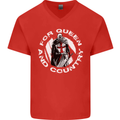 St Georges Day For Queen & Country England Mens V-Neck Cotton T-Shirt Red