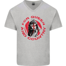 St Georges Day For Queen & Country England Mens V-Neck Cotton T-Shirt Sports Grey