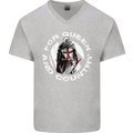 St Georges Day For Queen & Country England Mens V-Neck Cotton T-Shirt Sports Grey