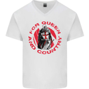 St Georges Day For Queen & Country England Mens V-Neck Cotton T-Shirt White